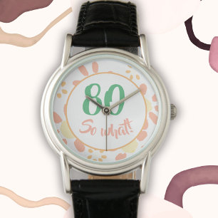 80:e födelsedagen Gått Motivational Funny Blommigt Armbandsur