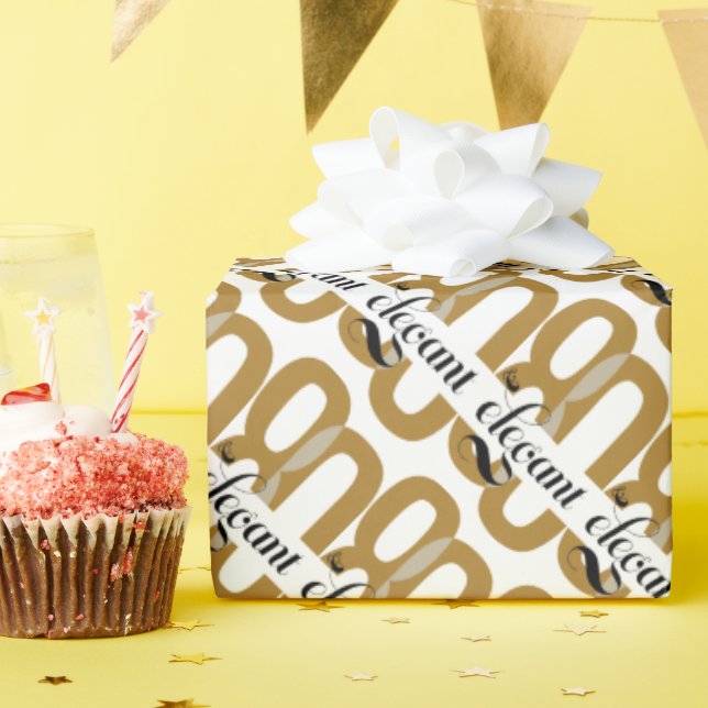 80:e födelsedagen Guld Black, 80:e Eleganten Presentpapper (Födelsedagsfest)