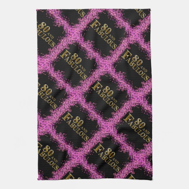 80:e födelsedagen kökshandduk (Vertikal)