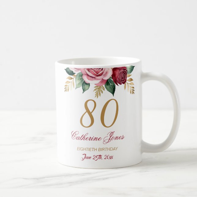 80:e födelsedagen Mugg för mormor - Blommigtens an (Höger)