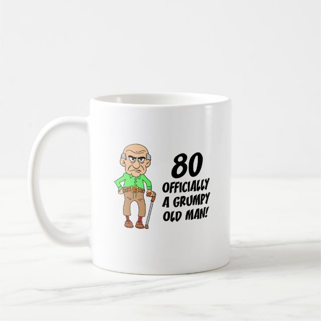80:e födelsedagen Officiellt grumpy Old Man Coffee Kaffemugg (Vänster)