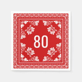 80:e födelsedagen: Röda Bandana Pappersservett