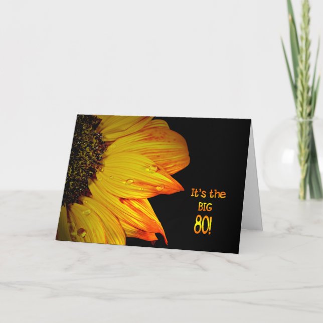80:e födelsedagen Solros Kort (Framsida)