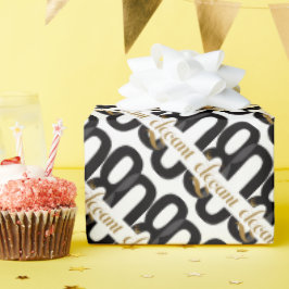 80:e födelsedagen, svart Guld Presentpapper