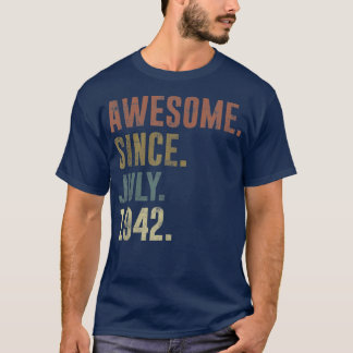 80:e födelsedagen Vintage Fantastisk Sedan juli 19 T Shirt