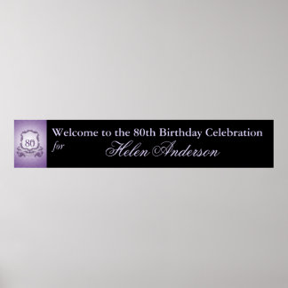 80:e födelsedagsbanderollen Poster Anpassningsbar 