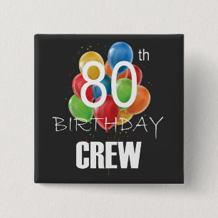 80:e födelsedagsbesättningen 80 Party-besättningen Knapp