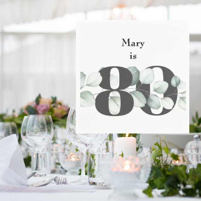 80:e födelsedagsdagen Personlig Cocktail Napkins Pappersservett (Skapare uppladdad)