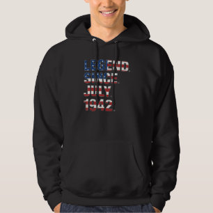 80:e födelsedagsdagen sedan juli 1942 USA flagga 8 Hoodie