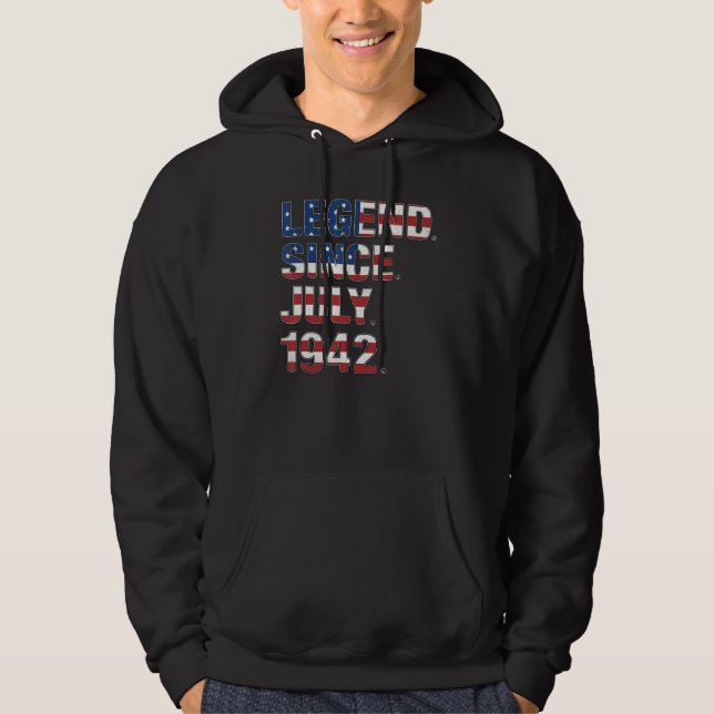 80:e födelsedagsdagen sedan juli 1942 USA flagga 8 Hoodie (Framsida)