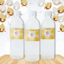 80:e födelsedagsetiketter, foto eller radering av  vattenflaskor etikett