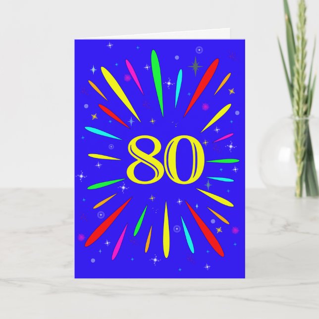 80:e födelsedagsexplosionskort kort (Framsida)