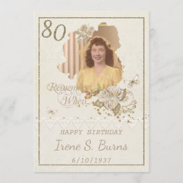 80:e Födelsedagsfest inbjudan