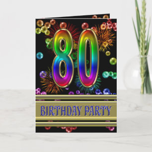80:e Födelsedagsfest inbjudan