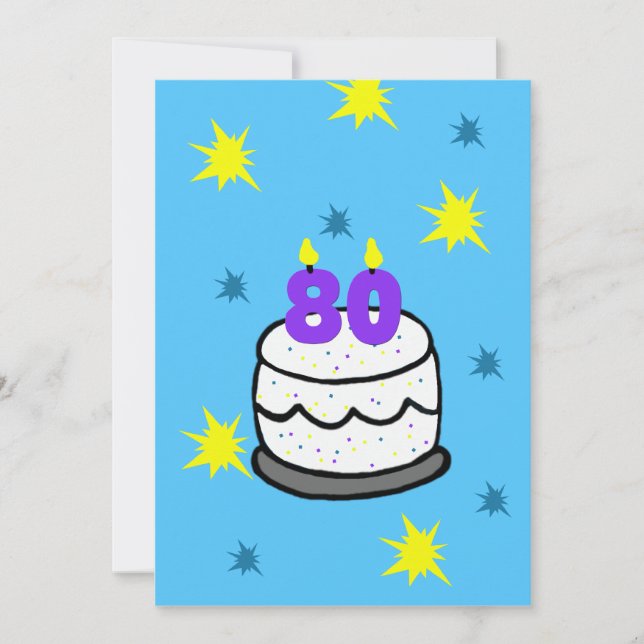 80:e Födelsedagsfest inbjudan 80 ljus på kummel (Framsida)