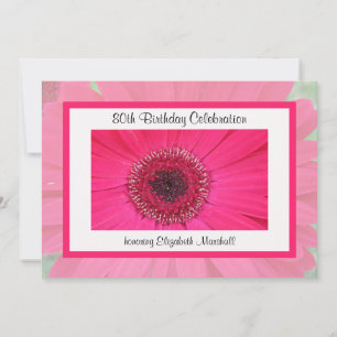 80:e Födelsedagsfest inbjudan-Gerbera-Daisyn Inbjudningar
