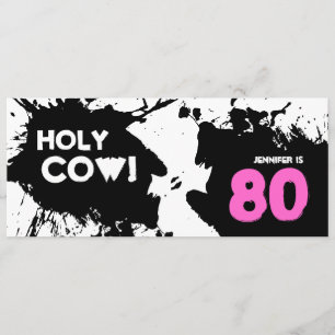 80:e Födelsedagsfest inbjudan - Heliga Cow!
