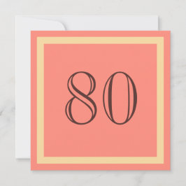 80:e Födelsedagsfest inbjudan - laxkorall