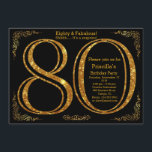 80:e Födelsedagsfesten,8,underbar Gatsby,svart&gul Inbjudningar<br><div class="desc">Inbjudan till årsdag 80 ans,  lettres d'or,  noir des deux cotés,  gravure au dos,  texte modifiable. 80:e Födelsedagsfesten,  80:e,  underbara Gatsby,  svart & guld,  dubbelsidig,  elegant,  redigerbar</div>