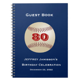 80:e Födelsedagsfesten Guest Bok, Baseball Spiral Anteckningsbok