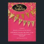 80:e Födelsedagsfesten Pennant Banner Confetti Inbjudningar<br><div class="desc">Fira en 80:e Födelsedagsfest med glitz och glamor! Slimmad. Modern. Chic. Underskattat glam - med glittrande vimpelbanderoller i två skuggor av glitter med mousserande pepparkonger i olika storlekar och skuggor av guld. Svårstartsstjärnor belyser gnistran. En mycket contemporary typografisk textlayout som är allt annat än traditionell. Det är enkelt och kort....</div>