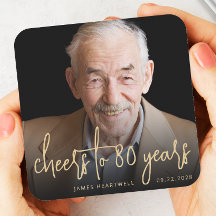 80:e Födelsedagsfesten Photo Cheers Guld-skript