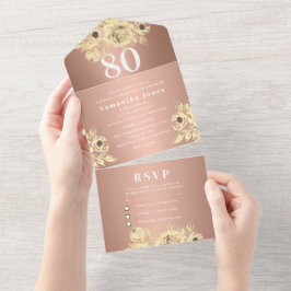 80:e Födelsedagsfesten Ro Guld Modern Chic med fet