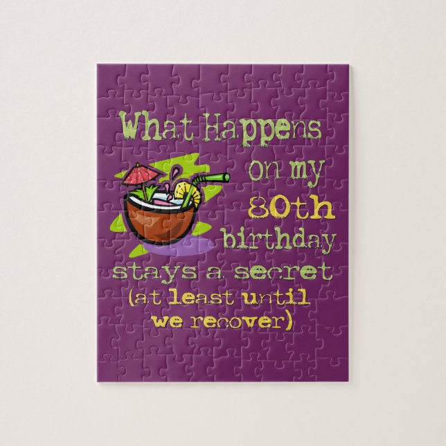 80:e Födelsedagsfesten. Vad händer på min 80:e Pussel (Vertikal)