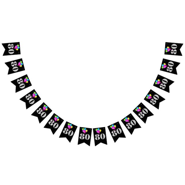 80:e födelsedagsfestens ballonger vimplar (Alla)