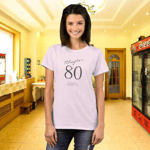 80:e Födelsedagsfestens Grått-skriptRosa T Shirt