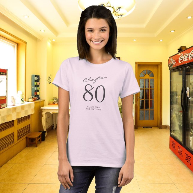 80:e Födelsedagsfestens Grått-skriptRosa T Shirt (Skapare uppladdad)