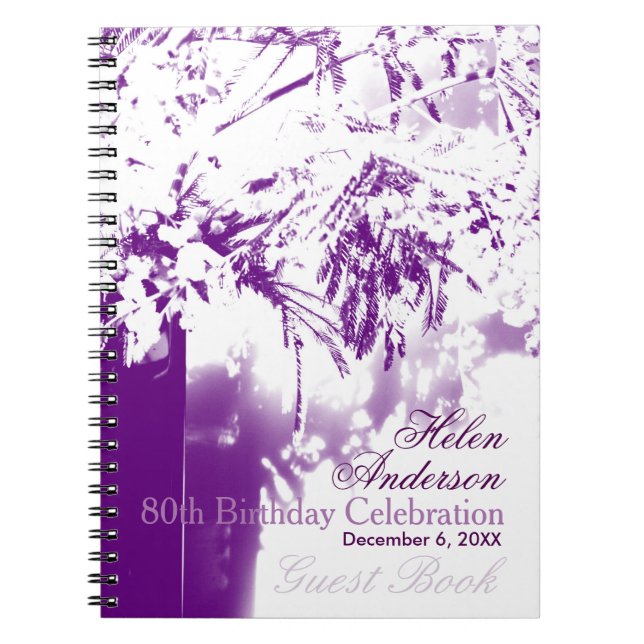 80:e födelsedagsfirandet Flower Bouquet GuestBook Anteckningsbok Med Spiral (Framsidan)