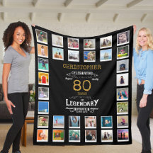 80:e födelsedagsfoto, svart, Guld-legendary