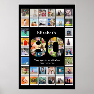 80:e födelsedagsfotomall poster