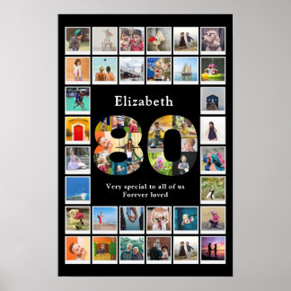 80:e födelsedagsfotomall poster