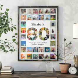 80:e födelsedagsfotomall poster