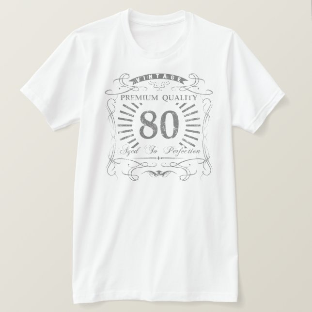 80:e födelsedagsgag-gåva t-shirt (Design framsida)