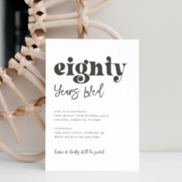 80:e födelsedagsinbjudan | Enkel 80-årsdag Inbjudningar