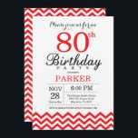 80:e födelsedagsinbjudan Red Chevron Inbjudningar<br><div class="desc">80:e födelsedagsinbjudan till Red Chevron. Black and White. Vuxen Birthday. Man eller Women Bday Inbjudan. Om du vill göra ytterligare anpassningar klickar du på knappen "Anpassa" och användor verktyg som är utformat för att ändra mallen.</div>