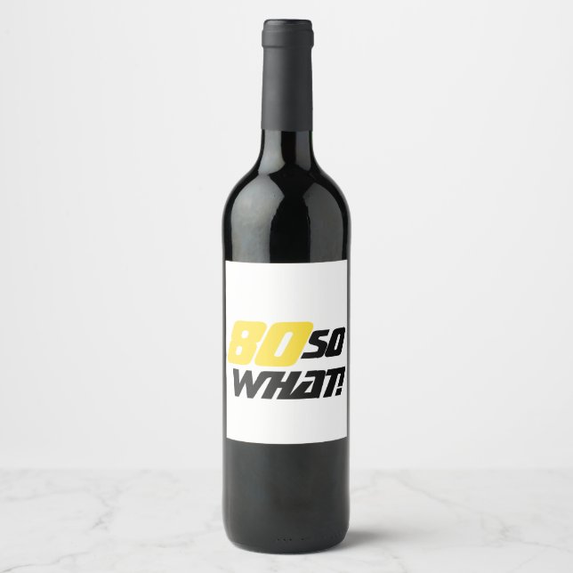 80:e födelsedagsinspiration, underbart typografi vinflaska etikett (Framsida)