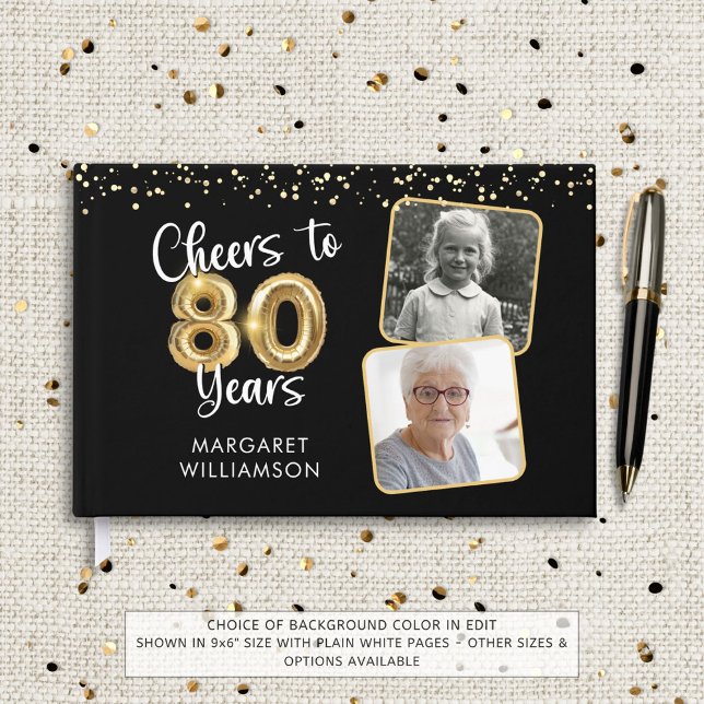 80:e födelsedagskalan till 80 år 2 foton gästböcker (Skapare uppladdad)