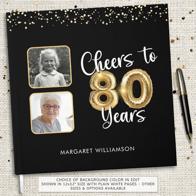 80:e födelsedagskalan till 80 år 2 foton gästböcker (Skapare uppladdad)