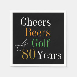 80:e födelsedagskalkaren Öl Golf Party Pappersservett
