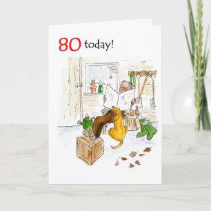 80:e födelsedagskort för en man kort