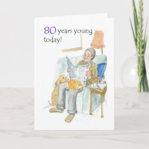 80:e födelsedagskort kort