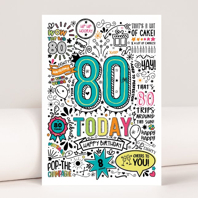 80:e födelsedagskort kort (Skapare uppladdad)