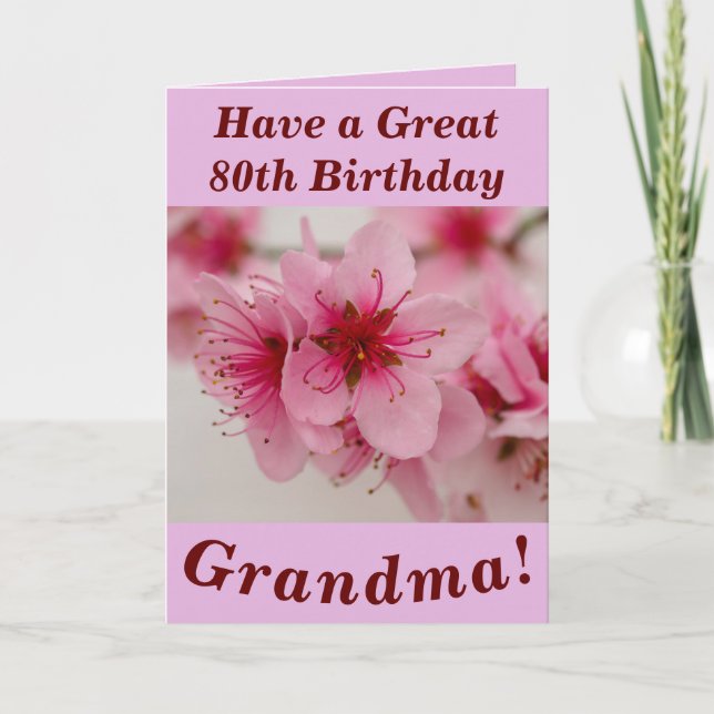 80:e födelsedagskortet för mormor kort (Framsida)