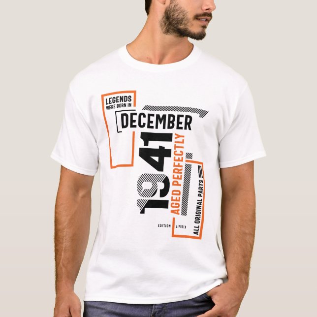 80:e födelsedagsljuden föddes i december 1941 t shirt (Framsida)