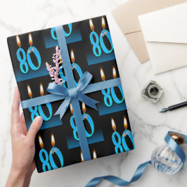 80:e födelsedagsljus med Eyebollar Presentpapper