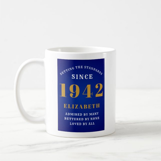 80:e födelsedagsstandarden, född 1942 Lägg till di Kaffemugg (Vänster)